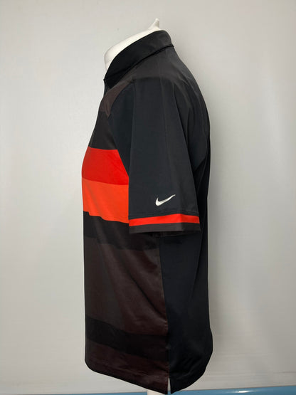 Nike Black Orange Golf Polo Top Size Small