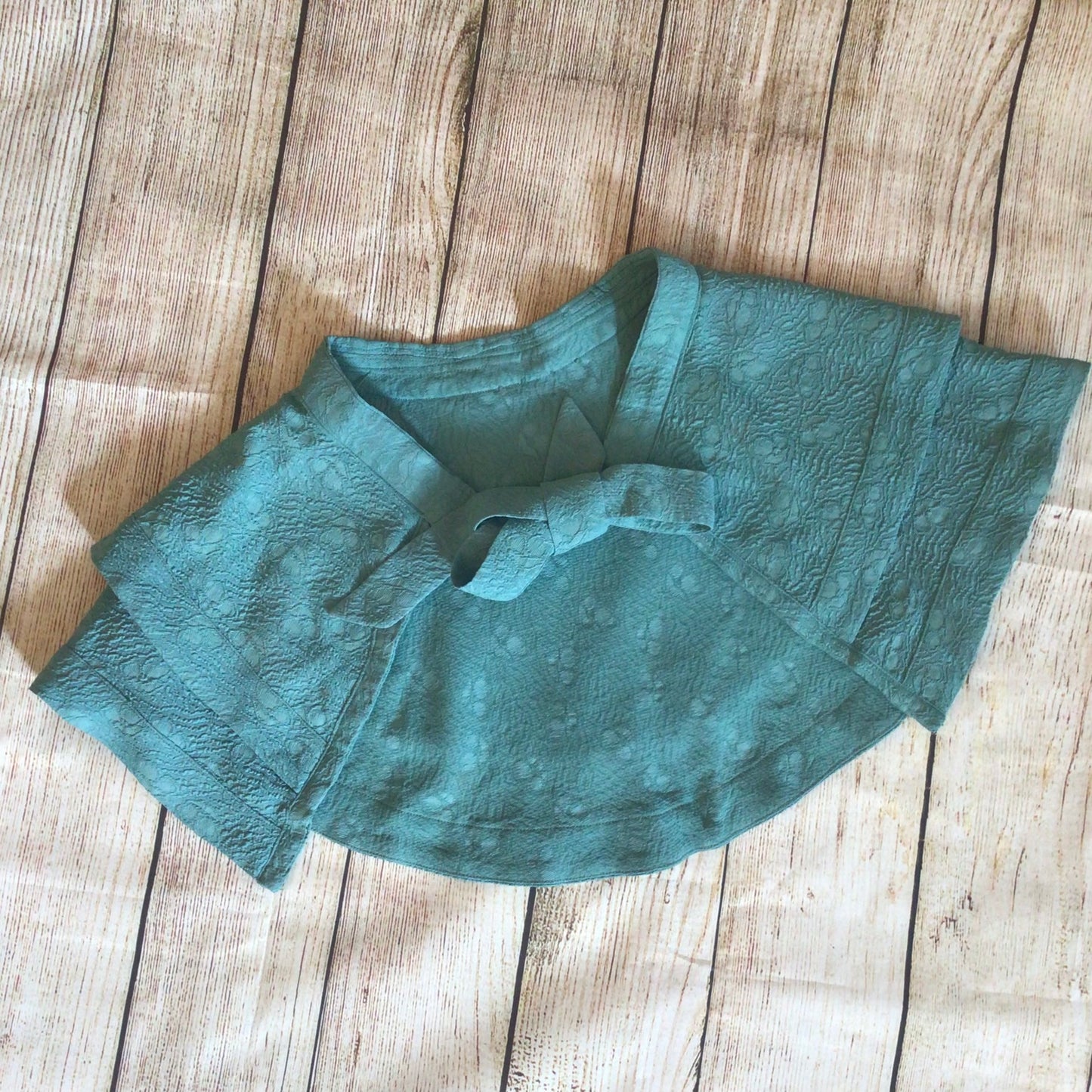 Vintage Teal Green Blue Dress w/Cape Size Ch35”