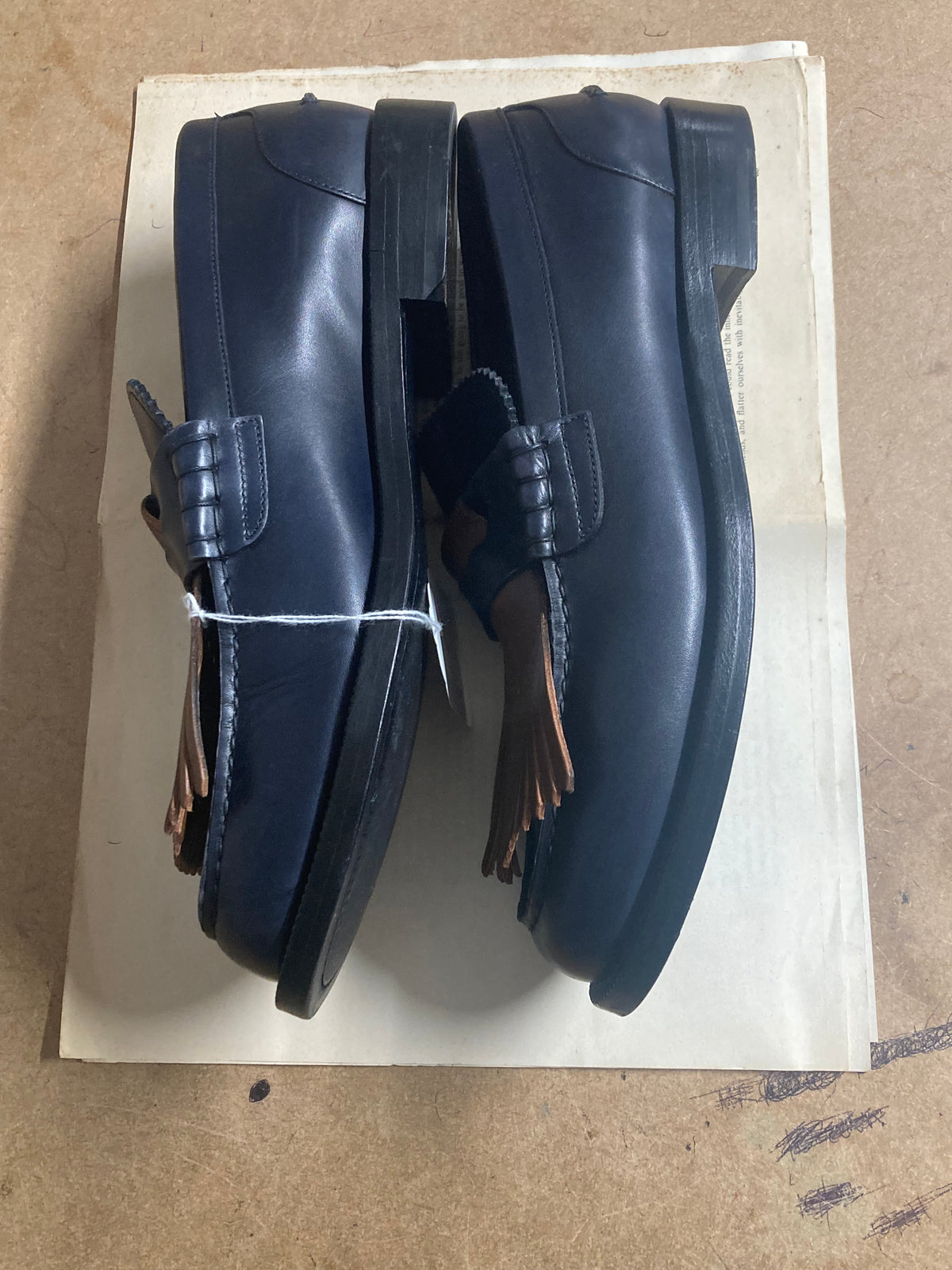 Burberry Navy/Brown Kiltie Loafers Size 44
