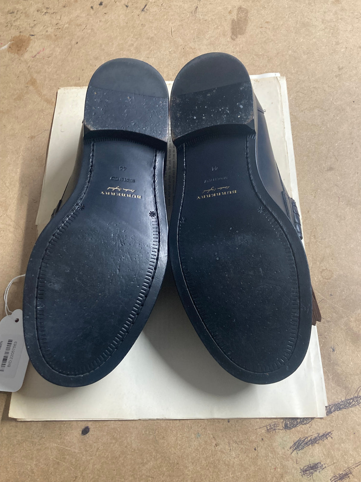 Burberry Navy/Brown Kiltie Loafers Size 44