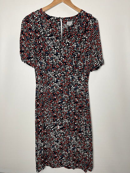 Jigsaw Multi Floral Midi Dress Size 8
