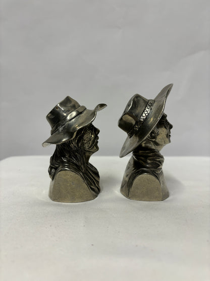 Vagabond House Pewter The Bandit and The Ranger Salt and Pepper Set