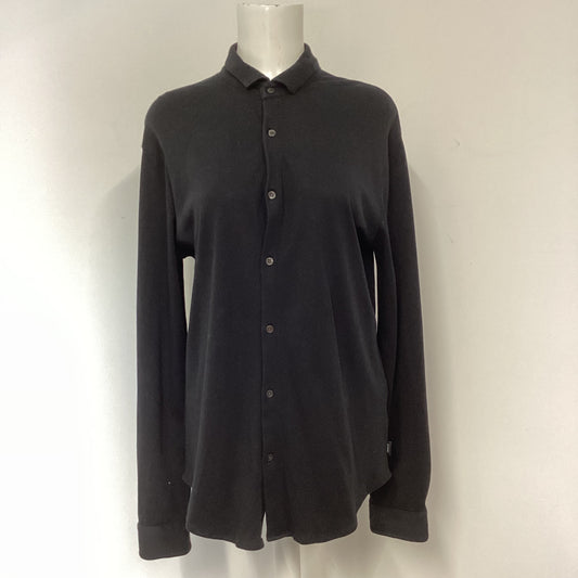 Armani Jeans Black Slim Fit 100% Cotton Shirt Size XL