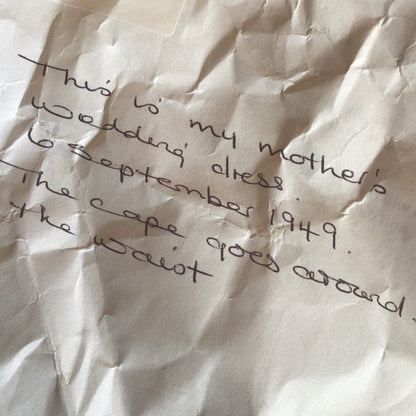 Vintage Teal Green Blue Dress w/Cape Size Ch35”