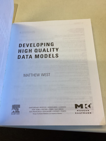 Developing High Quality Data Models Matthew West