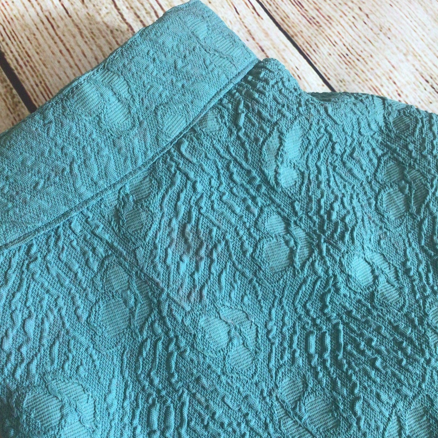 Vintage Teal Green Blue Dress w/Cape Size Ch35”