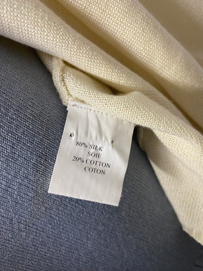 Joseph Cream Silk and Cotton Tie Waist Cardigan Medium