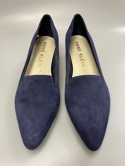 Anne Klein New without Box Navy Blue Suede Leather Low Heeled Shoes UK 7