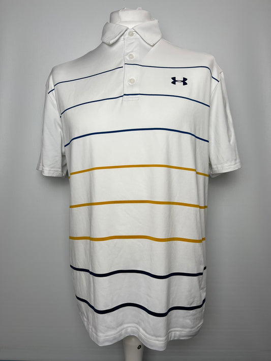 Under Armour White Golf Polo Large