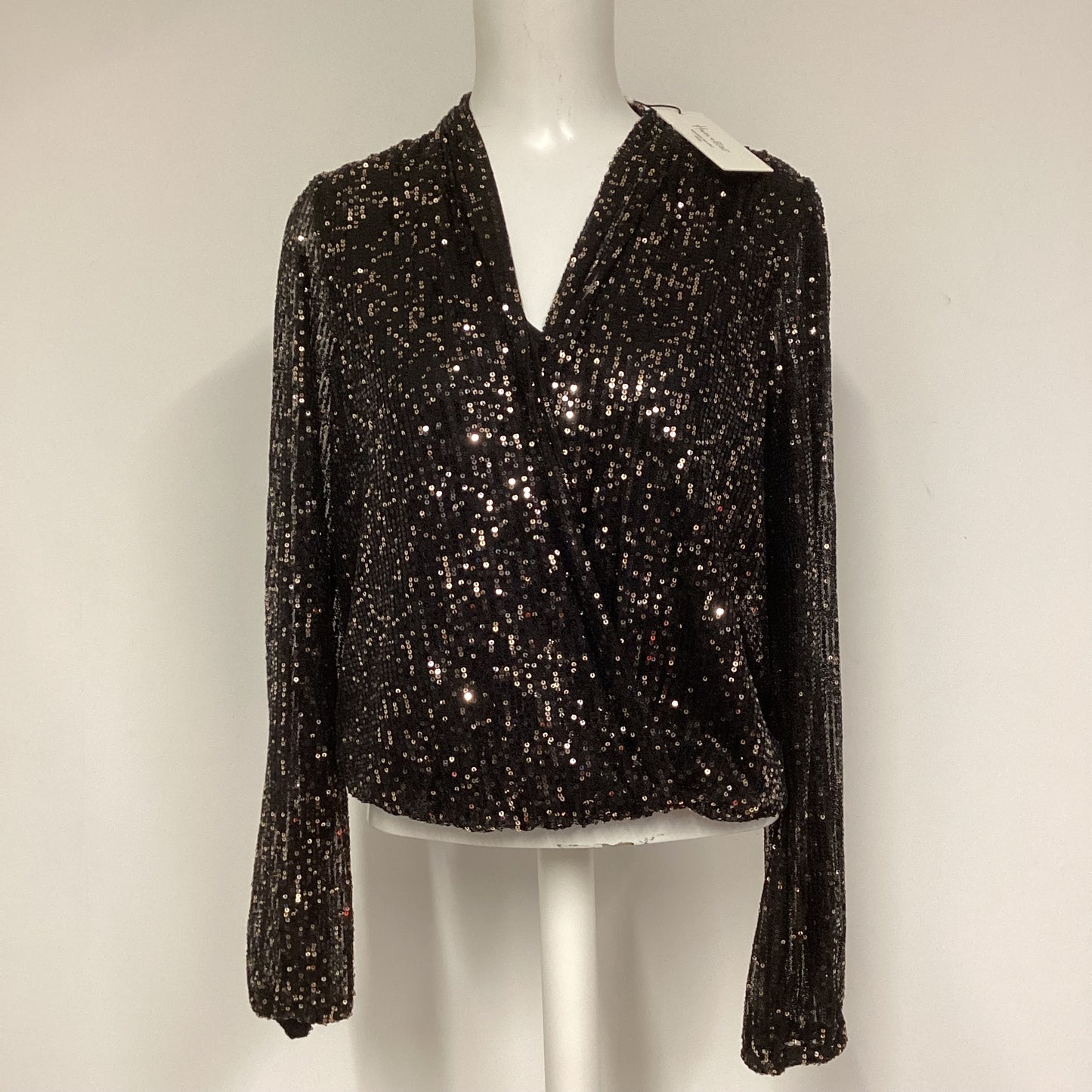 BNWT Haver & Blair Black Gold Sequin Top Size S