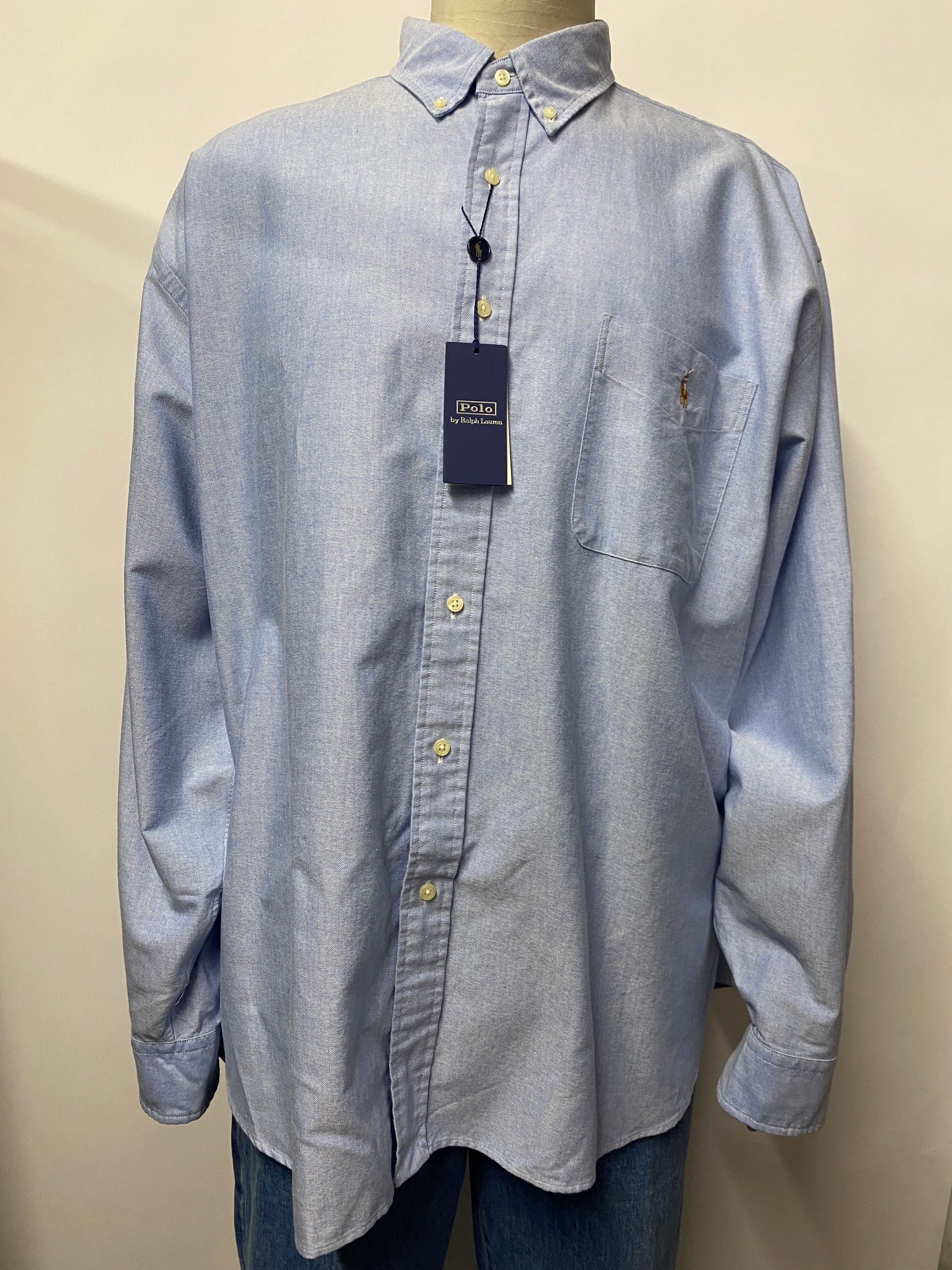 Polo By Ralph Lauren Blue Cotton The Big Shirt Button Down Oxford Shirt XXL BNWT