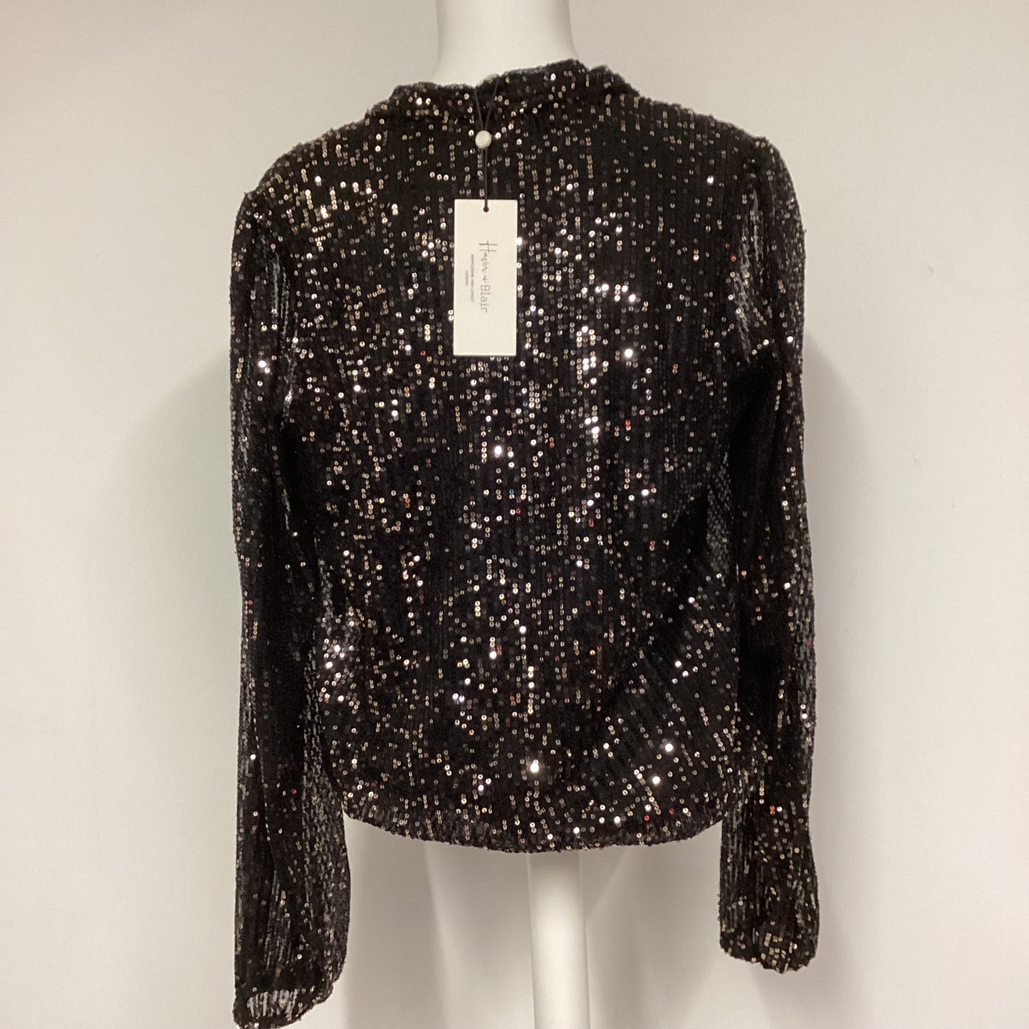 BNWT Haver & Blair Black Gold Sequin Top Size S