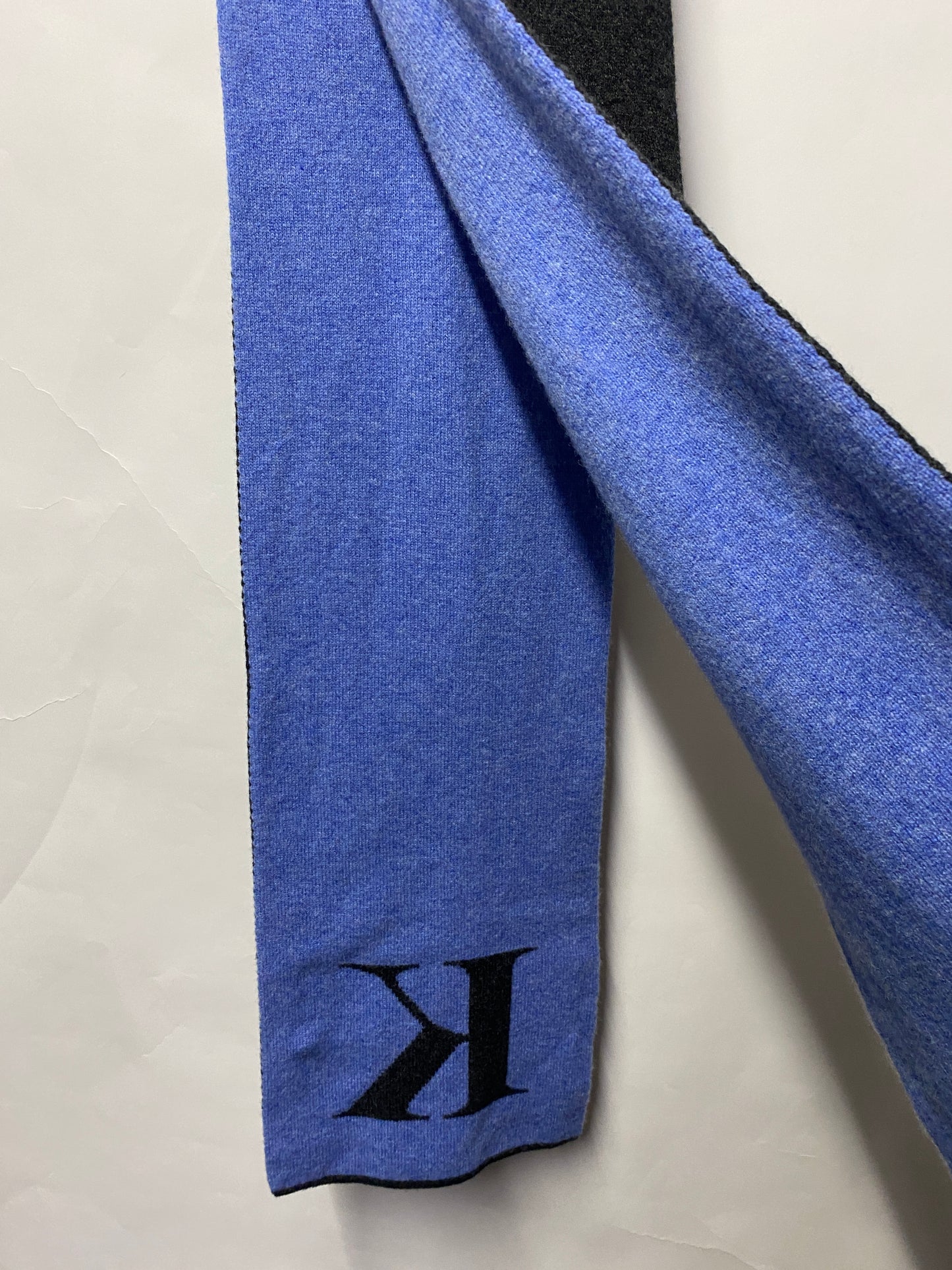 Hades Blue and Grey Alphabet 'K' Double Sided Scarf