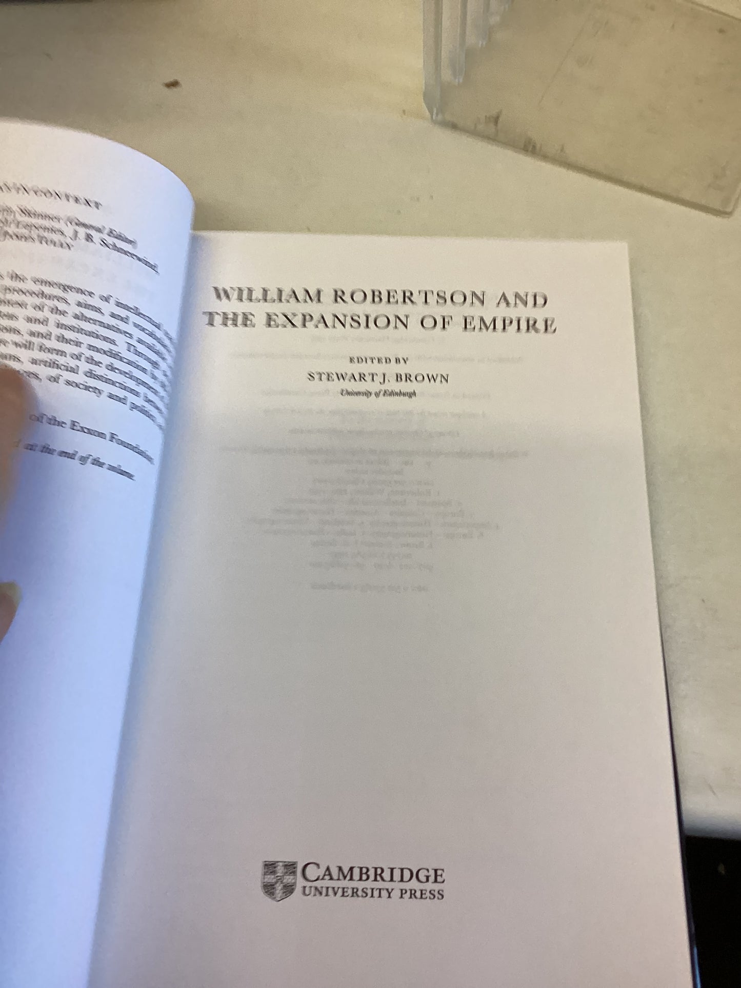 William Robertson and The Expansion of Empire Edited  By Stewart J Brown