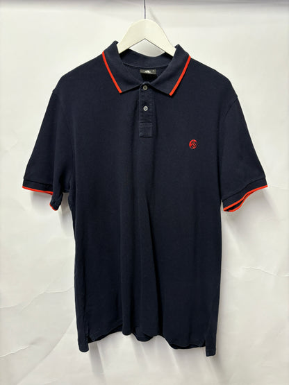 Paul Smith Navy and Red Cotton Polo Shirt XL