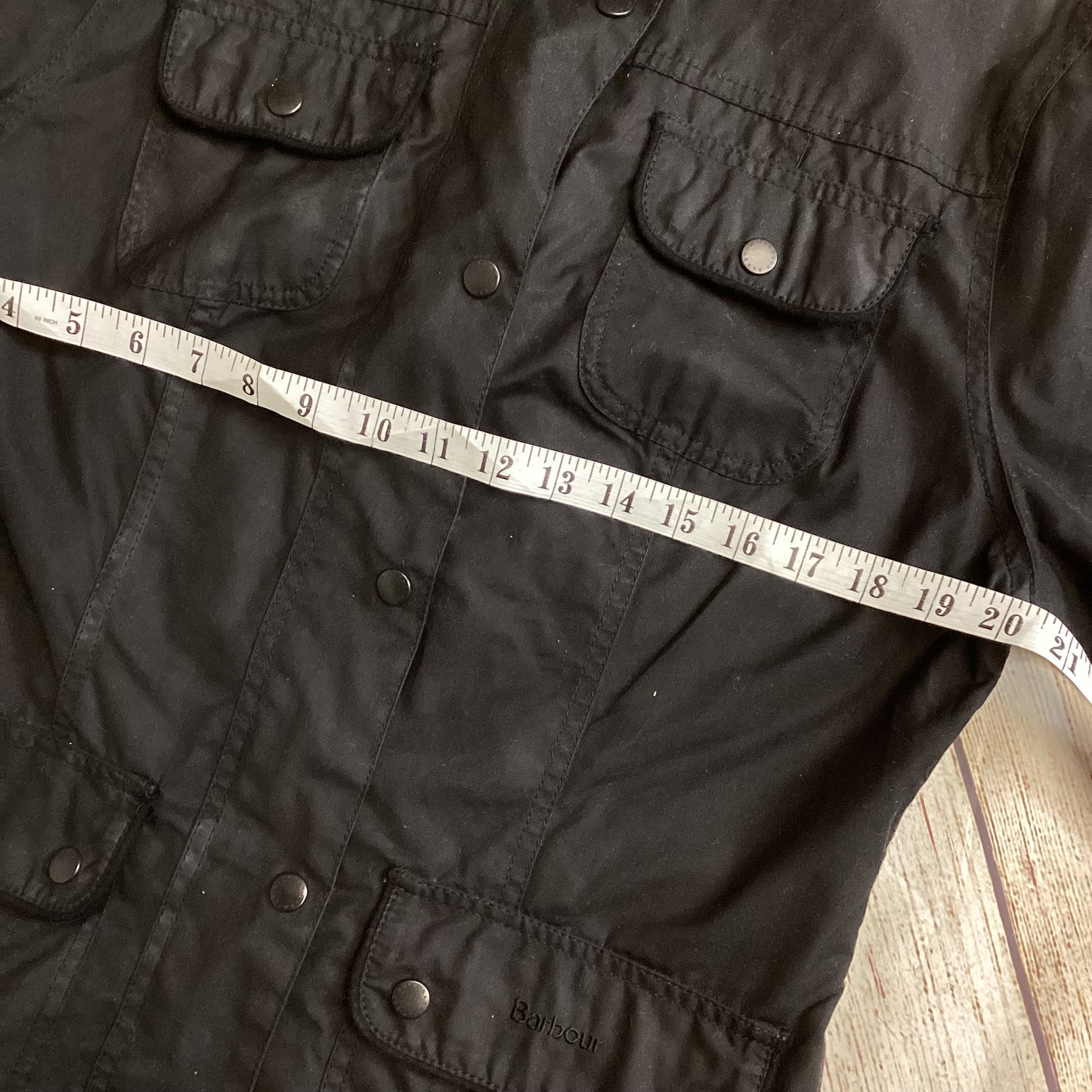 Barbour Utility Black Wax Cotton Jacket Size 12