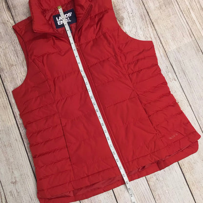 Lands' End Red Gilet 75% Down & Feather Jacket Size M