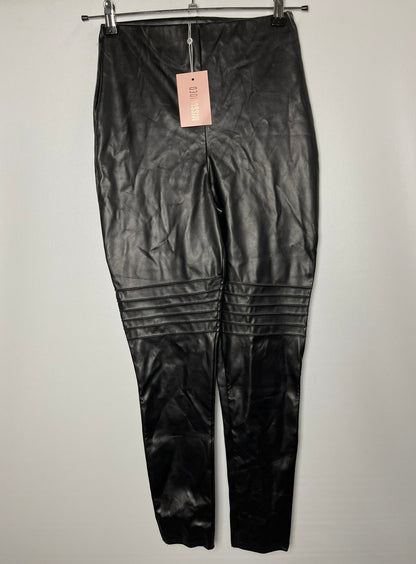BNWT Missguided Black Faux Leather Leggings Size 12
