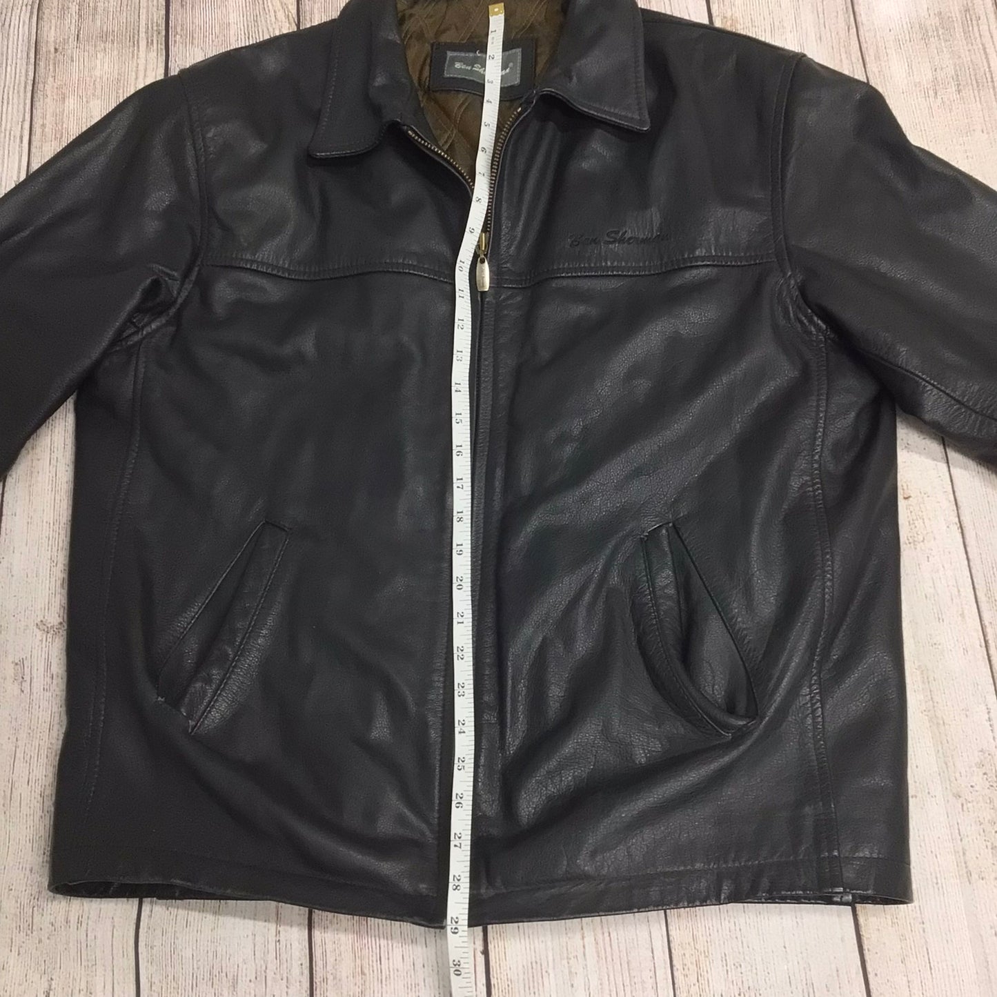 Ben Sherman Black Real Leather Jacket Size L