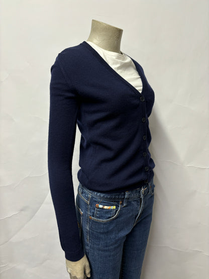 Armani Jeans Navy 100% Wool Cardigan 10