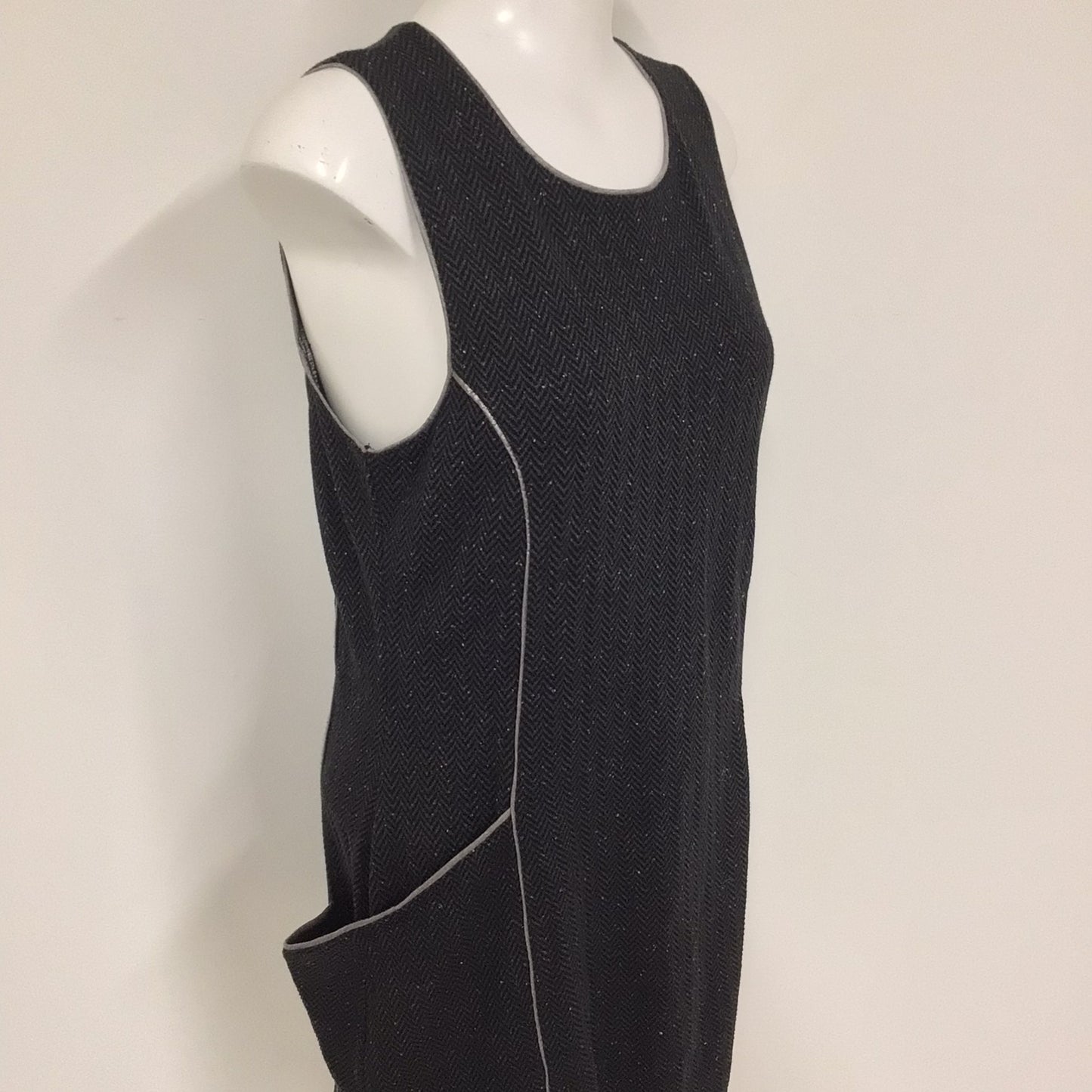 Superdry Black & Grey Jersey Dress w/Pockets Size L