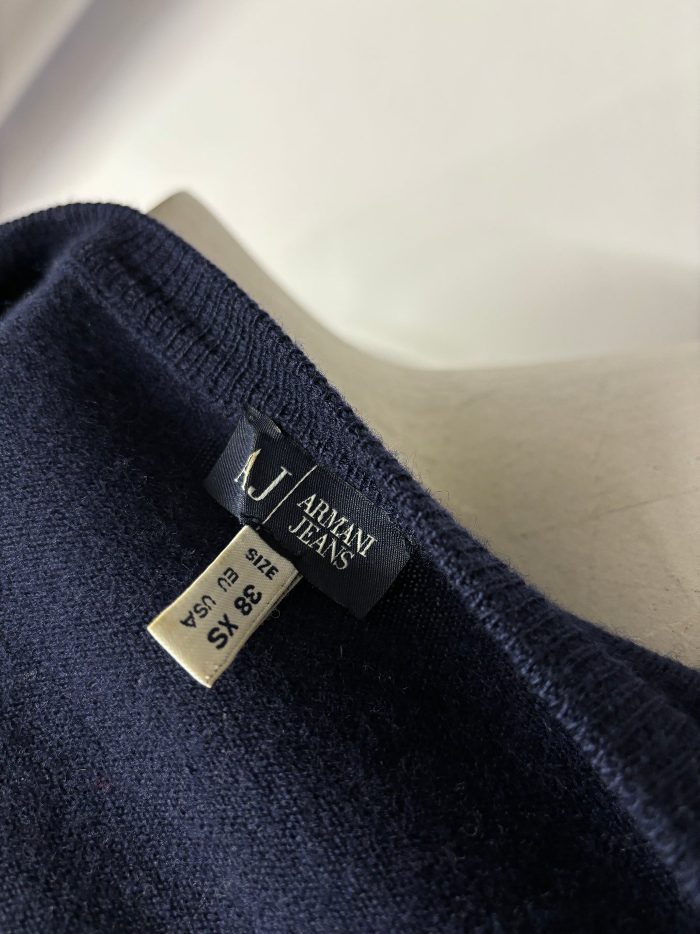 Armani Jeans Navy 100% Wool Cardigan 10