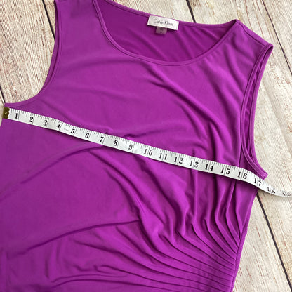 Calvin Klein Gathered Waist Purple Top Size M