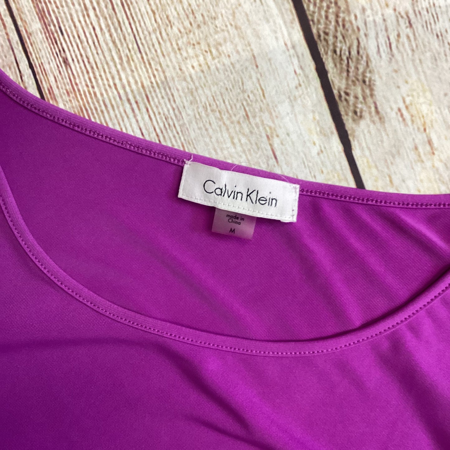 Calvin Klein Gathered Waist Purple Top Size M