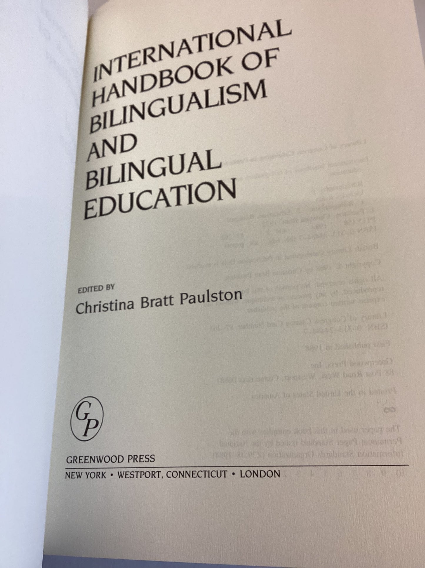 International Handbook of Bilingualism and Bilingual Education