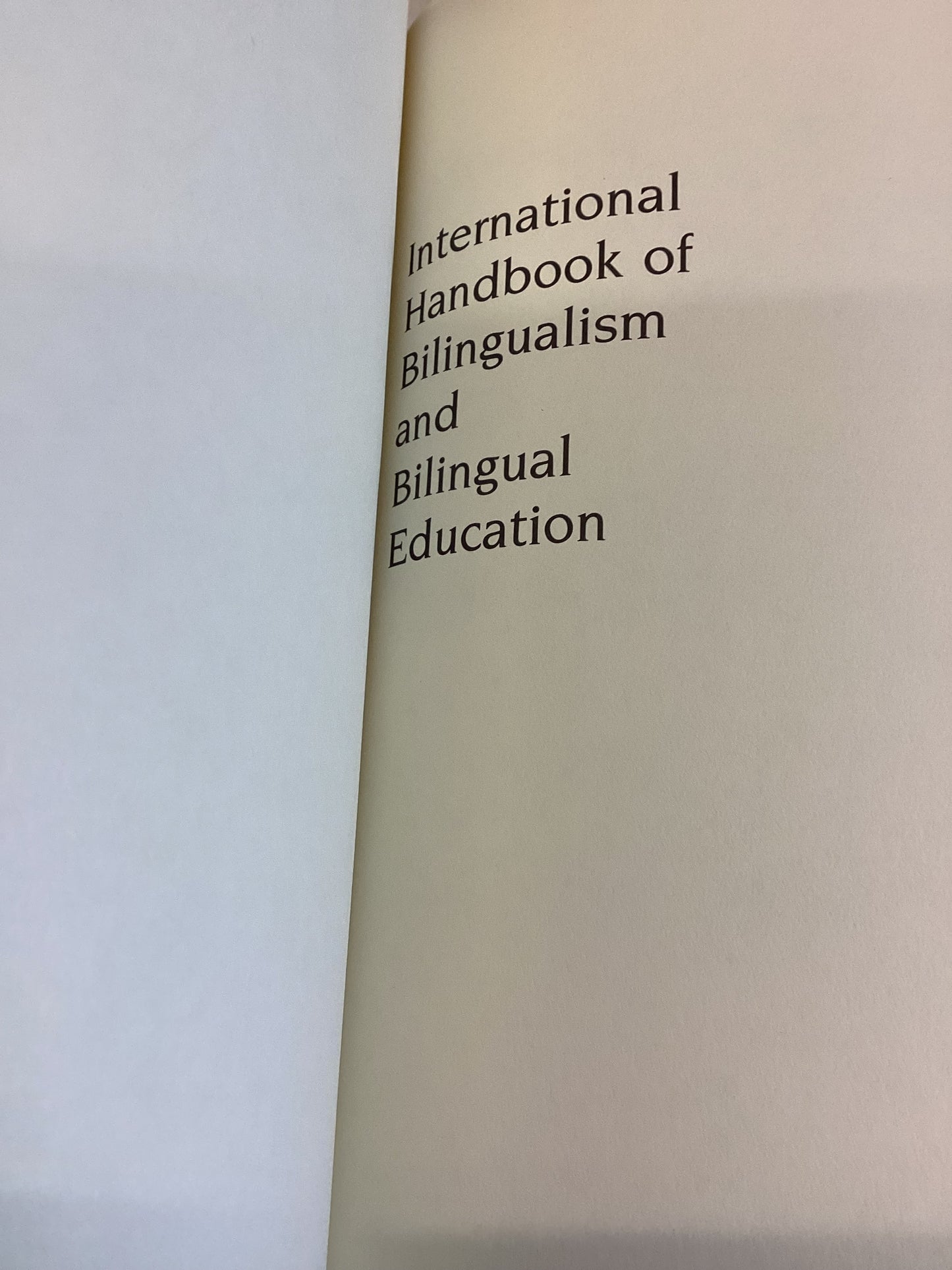 International Handbook of Bilingualism and Bilingual Education