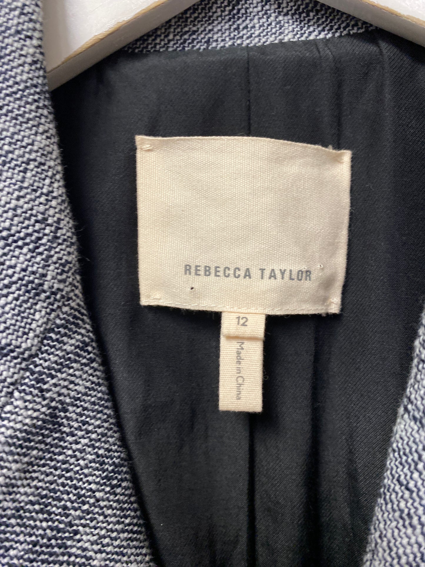 Rebecca Taylor Blue Cotton Blend Frill Blazer 12