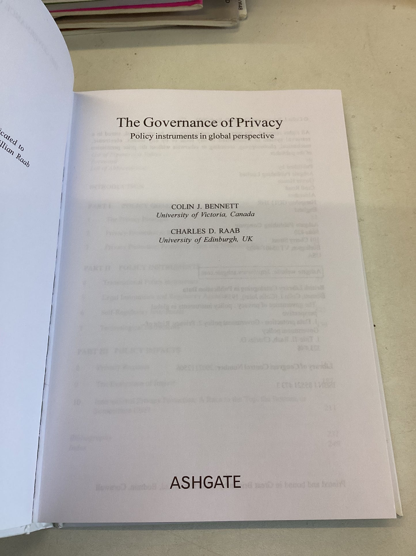 The Governance of Privacy Policy Instruments in Global Perspective Colin J Bennett and Charles D Raab