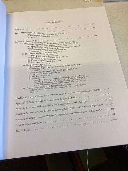 The Bowyer Ledgers Edited by Keith Maslen and John Lancaster