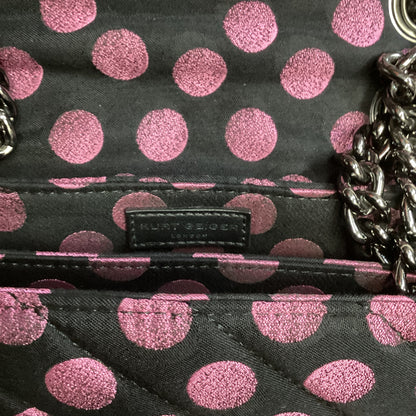 Kurt Geiger Black Pink Polkadot Chain Handbag