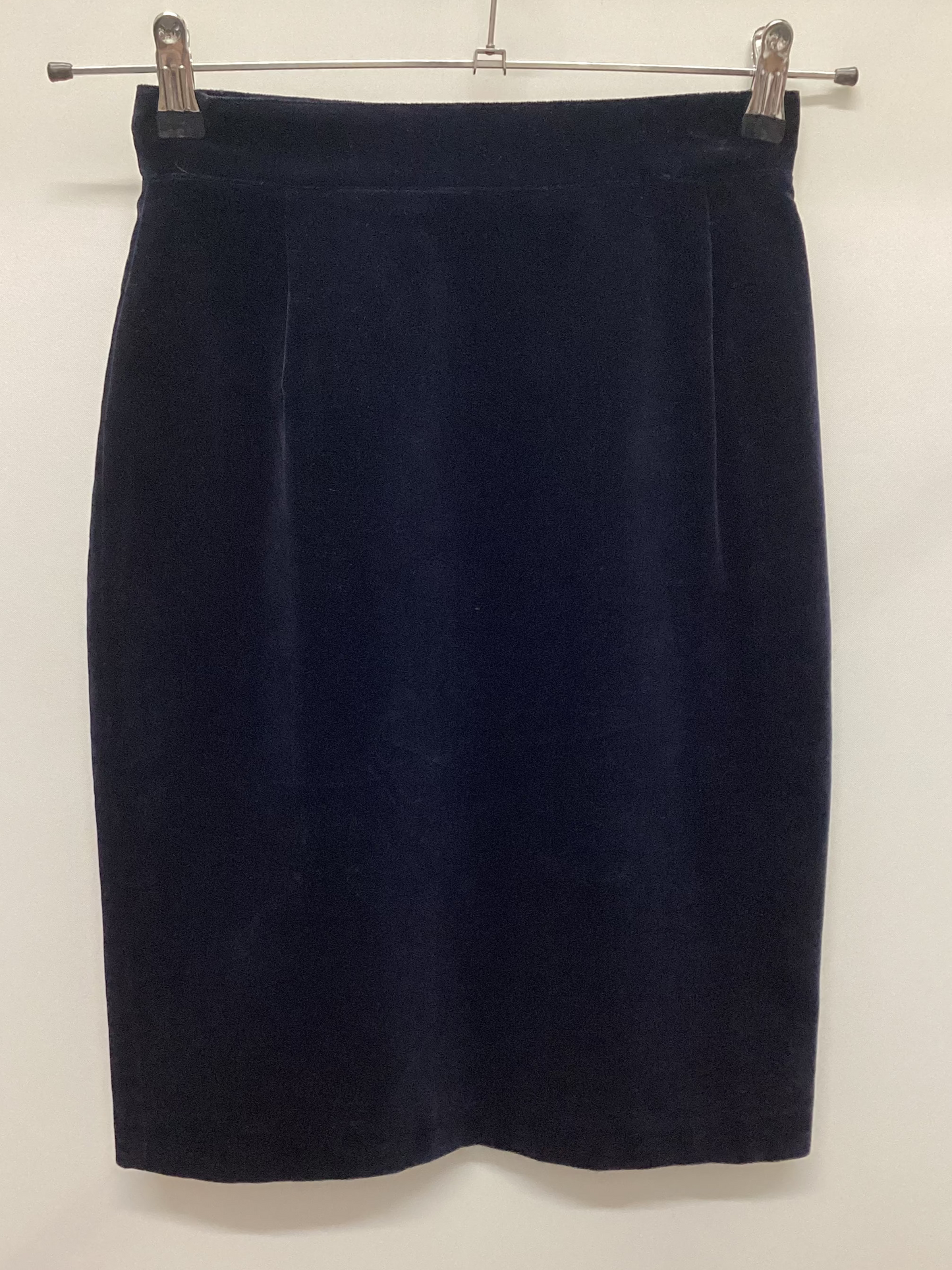 Vintage 100% Cotton Blue Velvet Made in Italy Pencil Skirt W26