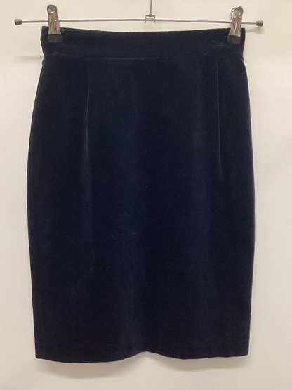 Vintage 100% Cotton Blue Velvet Made in Italy Pencil Skirt W26