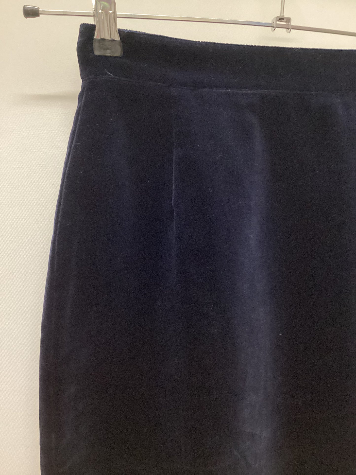 Vintage 100% Cotton Blue Velvet Made in Italy Pencil Skirt W26