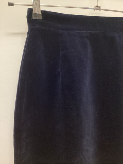Vintage 100% Cotton Blue Velvet Made in Italy Pencil Skirt W26