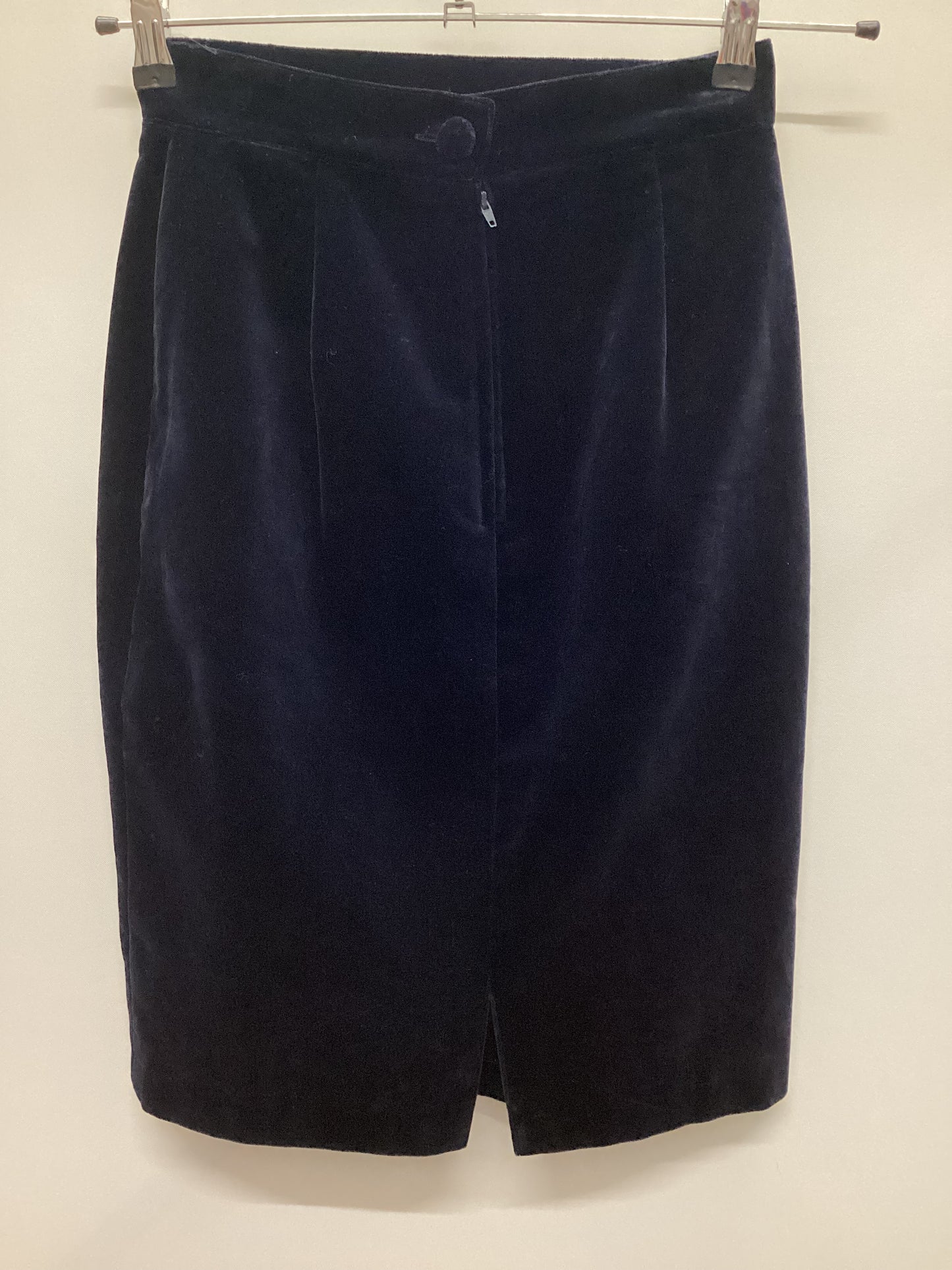 Vintage 100% Cotton Blue Velvet Made in Italy Pencil Skirt W26