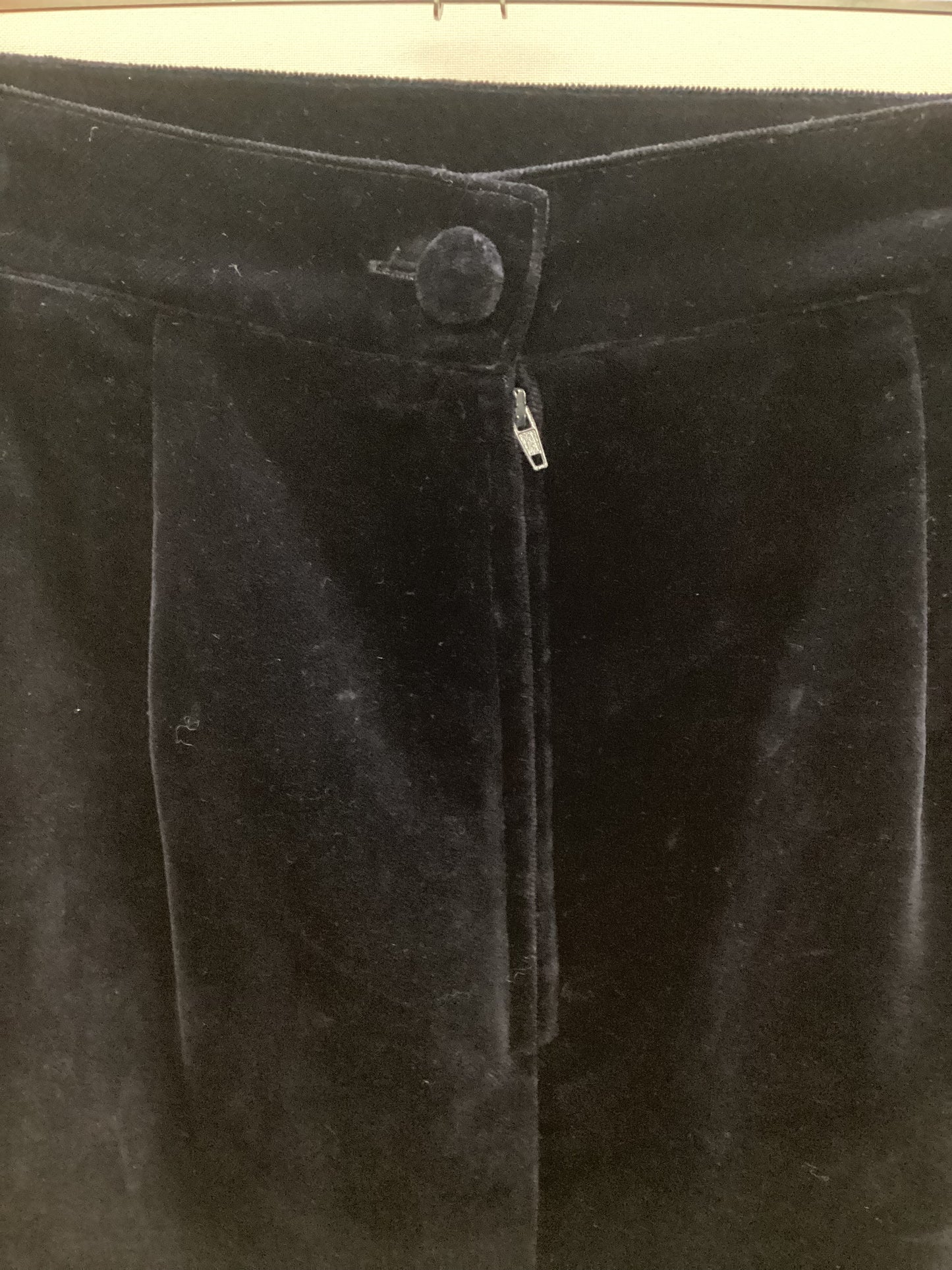 Vintage 100% Cotton Blue Velvet Made in Italy Pencil Skirt W26