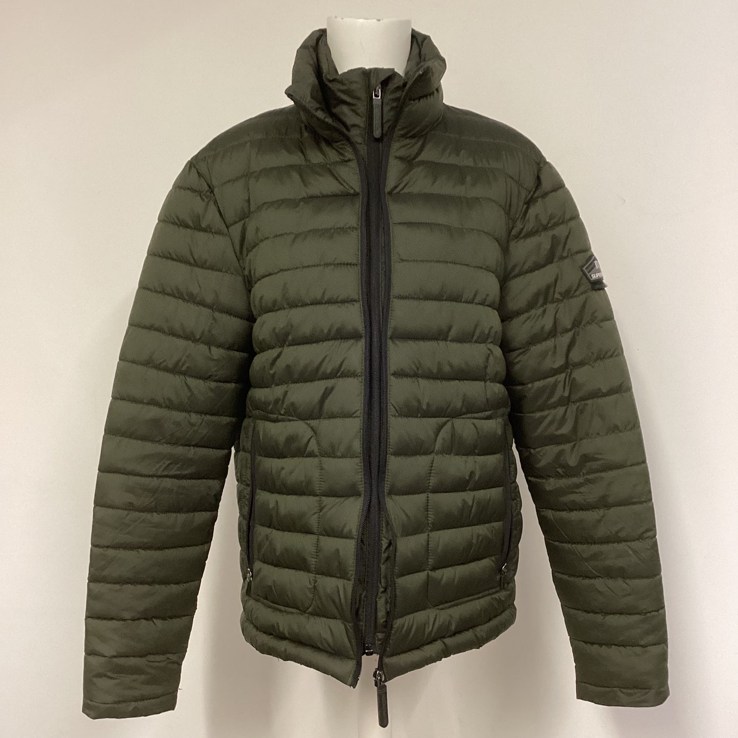 Superdry Fuji Green Double Zip Padded Jacket Size L