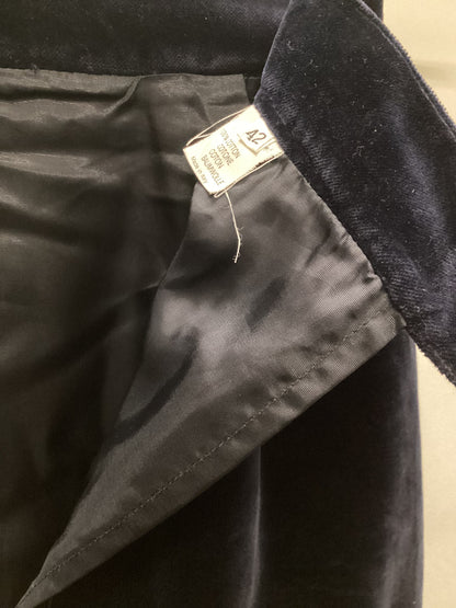 Vintage 100% Cotton Blue Velvet Made in Italy Pencil Skirt W26