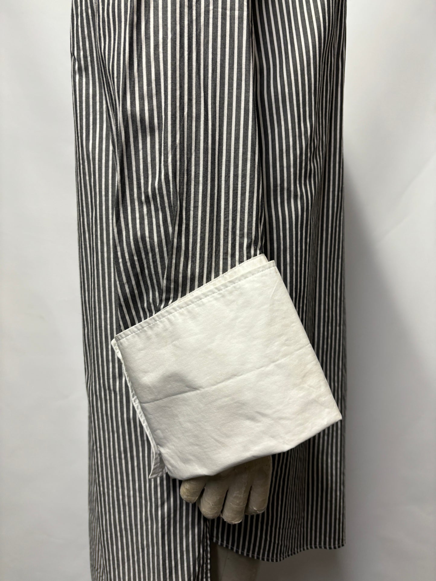 JW Anderson Grey and White Cotton Striped Shirt Dress Size 6