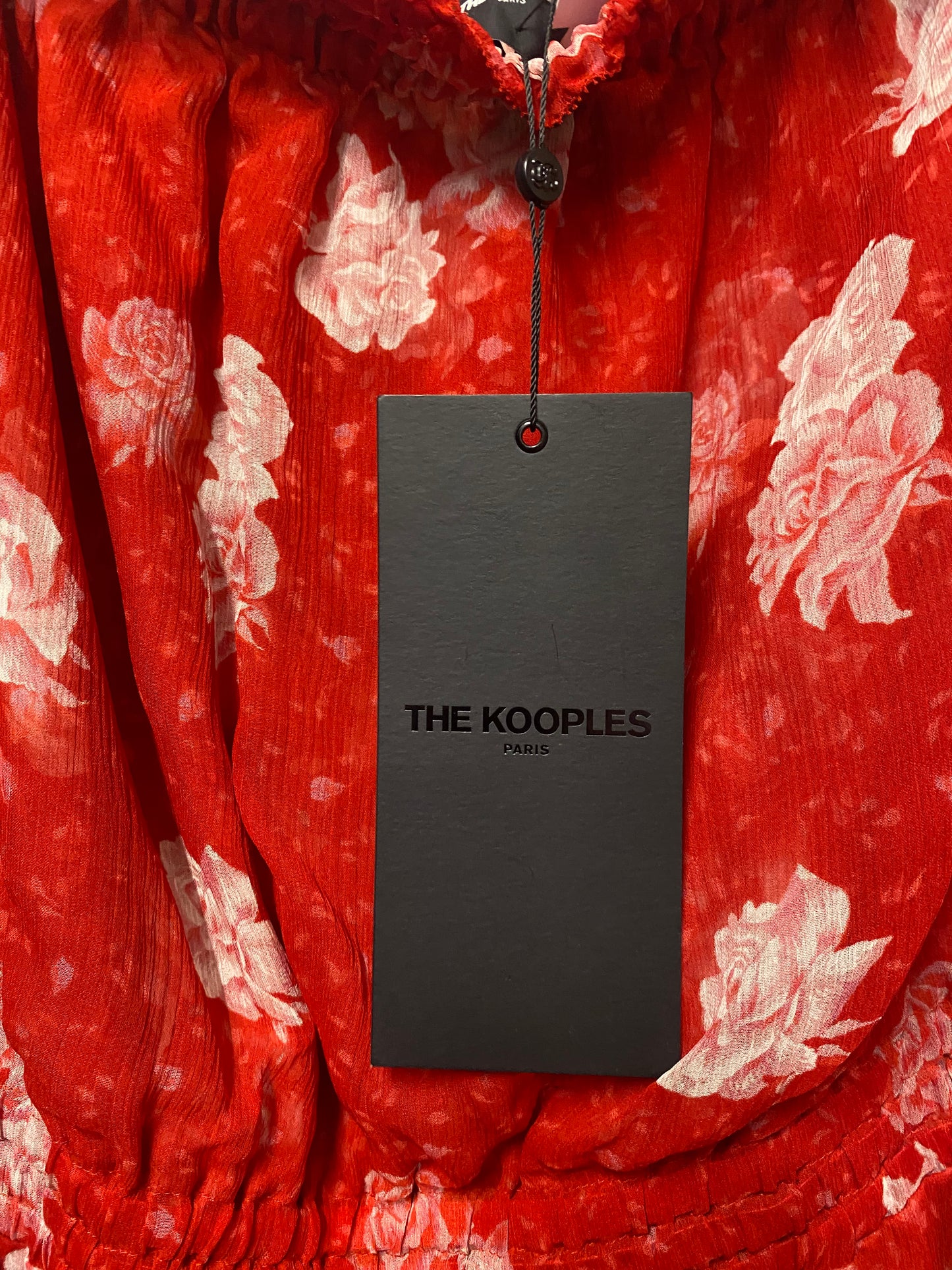 The Kooples Red Floral Asymmetric Hem Occasion Dress Large BNWT