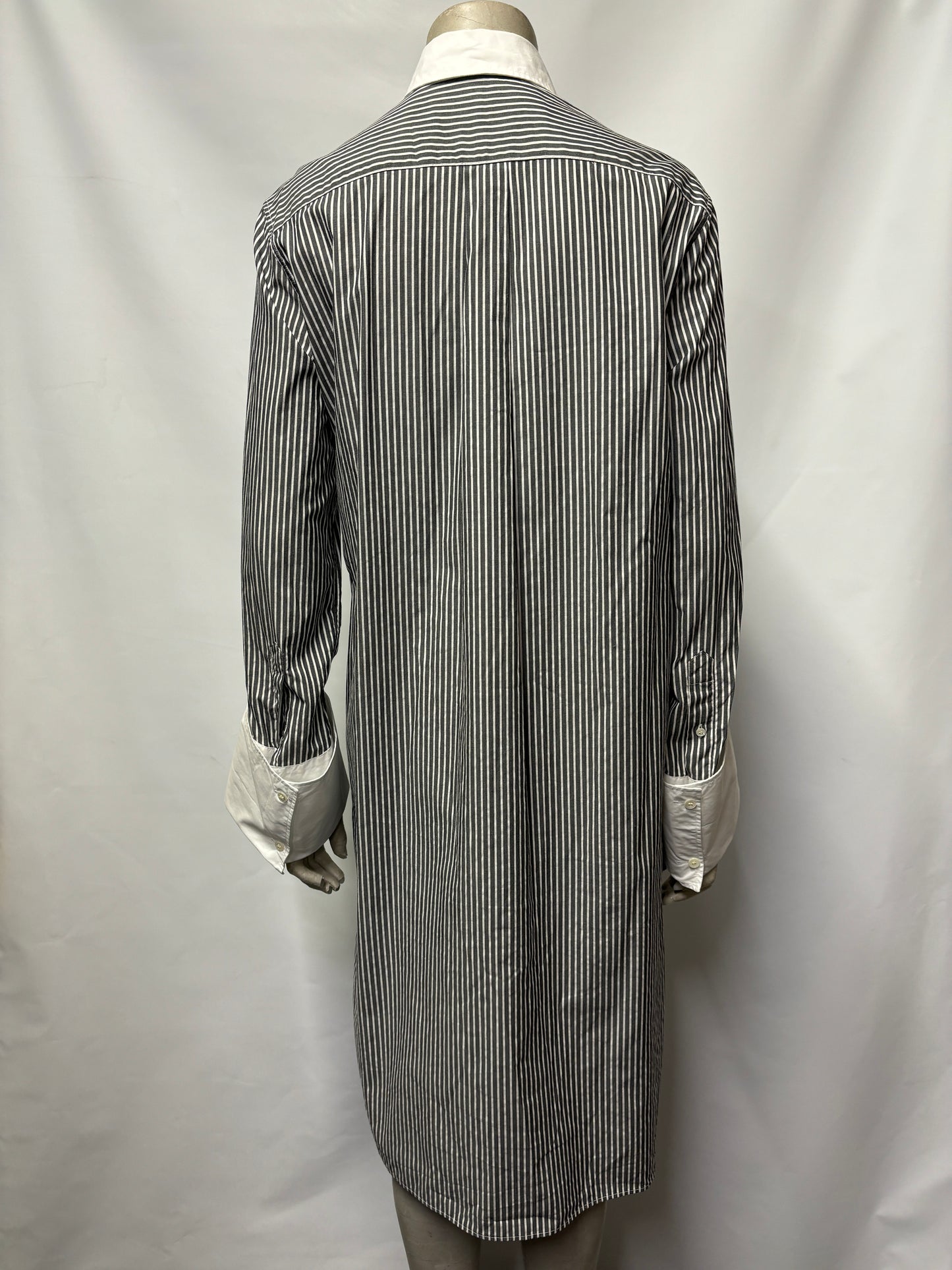 JW Anderson Grey and White Cotton Striped Shirt Dress Size 6