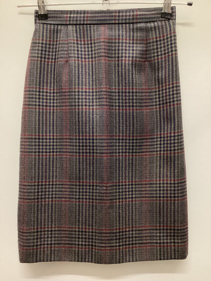 Vintage St Michael 100% Pure New Wool Tartan Pencil Skirt W25