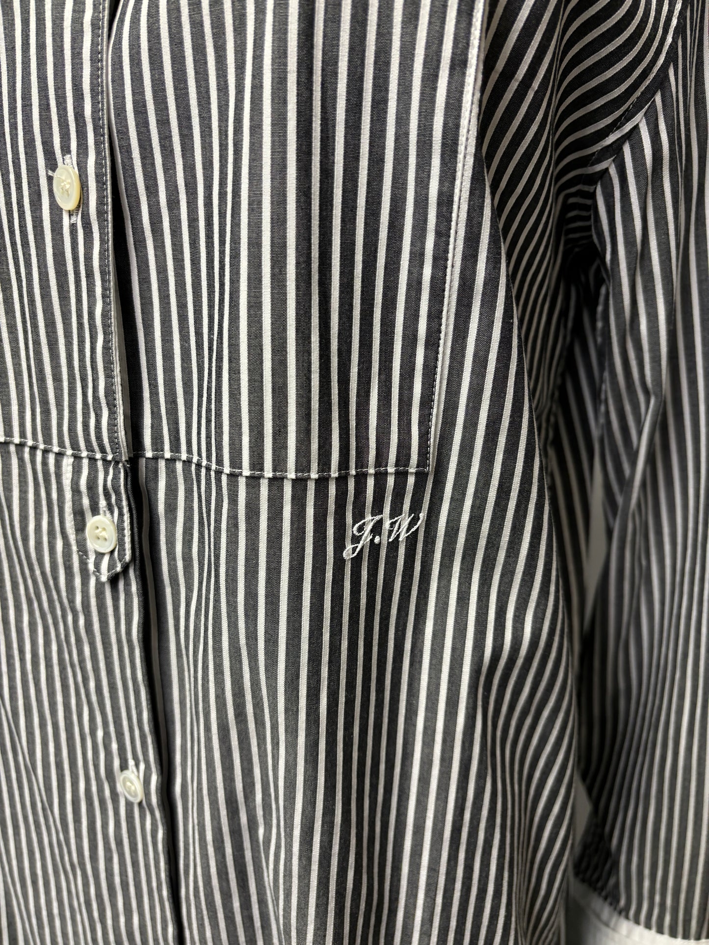 JW Anderson Grey and White Cotton Striped Shirt Dress Size 6