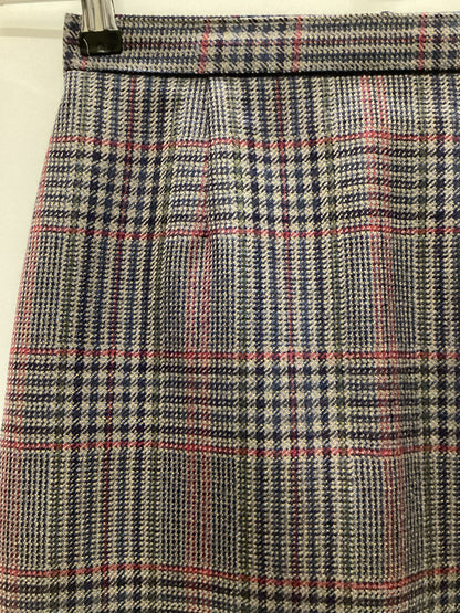 Vintage St Michael 100% Pure New Wool Tartan Pencil Skirt W25