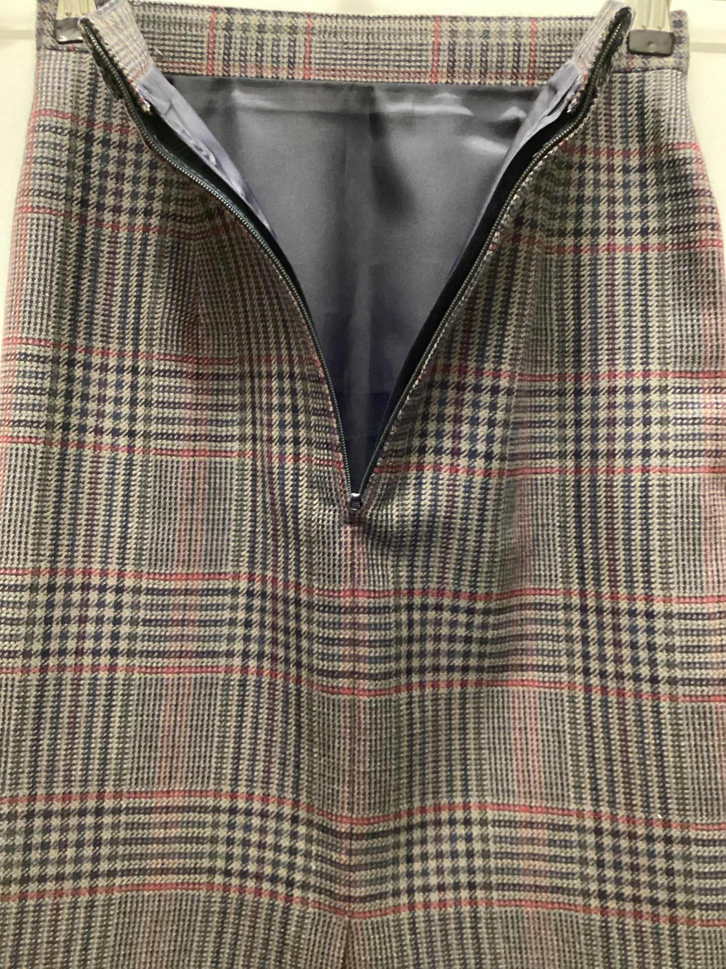 Vintage St Michael 100% Pure New Wool Tartan Pencil Skirt W25