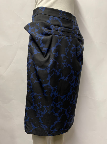Marc by Marc Jacobs Blue Floral Fitted Pencil Skirt 8